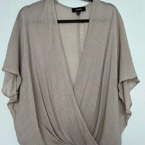 Sheer beige wrap top